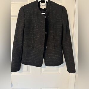 Reiss tweedy boucle jacket. On trend, elegant luxe in black, XS, EUC.